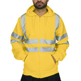 Men Safety Work Hoodie Jacket Coat Visibility Reflective Outwear Tops Sweatshirt