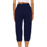 Women's Harem pants Loose Fit Capri Pants Jogger Workout Yoga Lounge Pants with Pockets