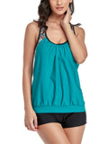 Women 2 Piece Tankini Swimming Suit with Boy Shorts Sleeveless Swimwear Beachwear Bathing Suit