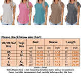 Lumento Summer Tops for Women Casual Ruffle Short Sleeve Top Round Neck Tunic Tops Tee Blouse