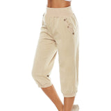 Women's Harem pants Loose Fit Capri Pants Jogger Workout Yoga Lounge Pants with Pockets