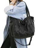 Women's Casual PU Leather Handbag Tote Satchel Shoulder Bag Purse Crossbody Bag