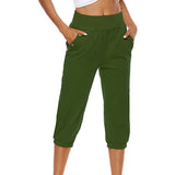Women's Harem pants Loose Fit Capri Pants Jogger Workout Yoga Lounge Pants with Pockets