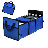 Collapsible Car Trunk Organizers Insulated Cooler Bag 3 Section Car Back Seat Boot Storage Bags Cargo Tidy Storage Box with Side Net Pockets
