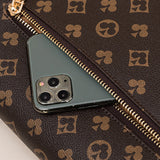 Men's Large Capacity Adjustable Shoulder Straps Briefcase Men Pvc Leather Zipper Bag Waterproof Business Travel Printed Messenger