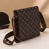 Men's Large Capacity Adjustable Shoulder Straps Briefcase Men Pvc Leather Zipper Bag Waterproof Business Travel Printed Messenger