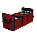 Car Backseat Trunk Organizers with Cooler Bag, Collapsible Grocery Cargo Storage Box Car Truck SUV 3 Section Fold Storage Bin with Side Net Pockets