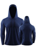 CVLIFE Mens Workout Hoodie T-shirts Dry Fit Lightweight Athletic Casual Long Sleeve Pullover Shirts Casual Breathable Ultraviolet-Proof Tops