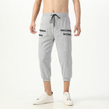Men Drawstring Waist Jogger Casual Capri Pants Sport Fitness Pants