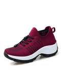 Ferndule Women Shoes Wedges Mesh Breathable Non Slip Wide Width Sneakers Ladies Purple 5.5