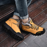 Mens Womens Winter Ankle Snow Hiking Boots Warm Wear Resistant Non Slip Soft Lined Outdoor Shoes