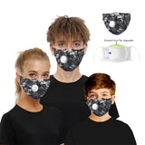 CUH Cloth Face Masks With Valve,Printing Masks,Adult Kids Mouth Covering,Woman Man Masks,Strethable Mouth-muffle,Washable Reusable Mask