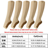 Zippered Compression Socks Medical Grade – Firm, Easy-On, (20-30 mmHg), Knee High, Open Toe, Best Stockings for Men and Women - Varicose Veins, Post Surgery, Edema, Improve Circulation,Small