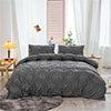 2Pcs/3Pcs Ruched Duvet Quilt Cover Set Queen King Size Bedding Set + Pillowcases
