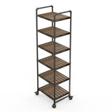 CUH 6-Shelf Freestanding Metal Frame Garage Shelves Modern Bathroom Organiser Shelving Industrial Flower Shelf Home Racking