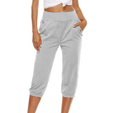 Women's Harem pants Loose Fit Capri Pants Jogger Workout Yoga Lounge Pants with Pockets