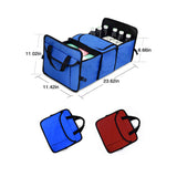 Car Backseat Trunk Organizers with Cooler Bag, Collapsible Grocery Cargo Storage Box Car Truck SUV 3 Section Fold Storage Bin with Side Net Pockets