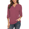 Women Solid V Neck Tops Long Sleeve Shirt Casual Sweatshirt Loose Blouse Pullover Tee Shirt Tunic