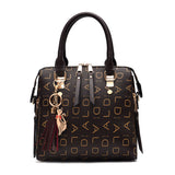 Women Leather Handbag Briefcase Shoulder Bag Tote Messenger Satchel With Pendant