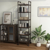 CUH 6-Shelf Freestanding Metal Frame Garage Shelves Modern Bathroom Organiser Shelving Industrial Flower Shelf Home Racking