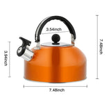 CUH 3 Liter Whistling Tea Kettle - Modern Stainless Steel Whistling Tea Pot for Stovetop with Cool Grip Ergonomic Handle