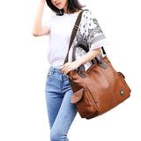 Women's PU Leather Handbag Tote Satchel Single Shoulder Bag Travel Crossbody Bag