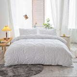 2Pcs/3Pcs Ruched Duvet Quilt Cover Set Queen King Size Bedding Set + Pillowcases