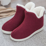 Women Warm Bootie Slippers Fluffy Plush Indoor Outdoor Winter House Shoes
