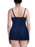 Womens One-Piece Skirted Tankini Swimwear Swim Dress Bikini Swimsuit Push-up Bra