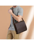 Men's Large Capacity Adjustable Shoulder Straps Briefcase Men Pvc Leather Zipper Bag Waterproof Business Travel Printed Messenger