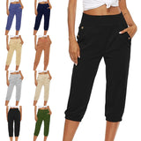 Women's Harem pants Loose Fit Capri Pants Jogger Workout Yoga Lounge Pants with Pockets