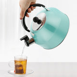 3L Stainless Steel Whistling Kettle Tea Pot Teapot With Foldable Handle Stovetop