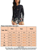 Women Zip Front One Piece Swimwear Rashguard Long Sleeve Swimsuit Boyleg Sports Beachwear Swimming Surfing Wetsuit Push Up Padded Bra Bathing Suits