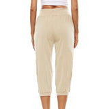 Women's Harem pants Loose Fit Capri Pants Jogger Workout Yoga Lounge Pants with Pockets