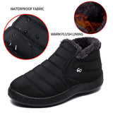 Waterproof Winter Women Men Shoes Snow Boots Fur-lined Slip On Warm Ankle Boot