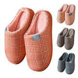 Womens Mens Winter House Slippers Flat Heels Plush Slippers Closed Toe Winter Soft House Casual Shoes