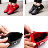 Women's Winter Warm Fur-lined Slip On Ankle Snow Boots Casual Lace Up Soft Shoes
