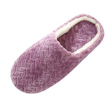 Unisex Plush Home Slippers Indoor Winter Warm Slip On Flat Shoes Anti-Slip