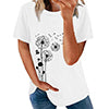 Women Summer Short Sleeve T Shirt Crew Neck Casual Blouse Sunflowers Print Tops