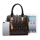 Women Leather Handbag Briefcase Shoulder Bag Tote Messenger Satchel With Pendant