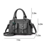 Women Leather Handbag Crossbody Shoulder Bag Tote Messenger Satchel With Pendant