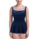 Womens One-Piece Skirted Tankini Swimwear Swim Dress Bikini Swimsuit Push-up Bra