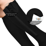 Zip Sox Compression Socks Zipper Leg Support Knee Open Toe Shaper Stockings