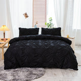 2Pcs/3Pcs Ruched Duvet Quilt Cover Set Queen King Size Bedding Set + Pillowcases