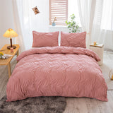 2Pcs/3Pcs Ruched Duvet Quilt Cover Set Queen King Size Bedding Set + Pillowcases