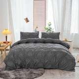 2Pcs/3Pcs Ruched Duvet Quilt Cover Set Queen King Size Bedding Set + Pillowcases