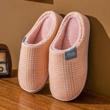 Womens Mens Winter House Slippers Flat Heels Plush Slippers Closed Toe Winter Soft House Casual Shoes