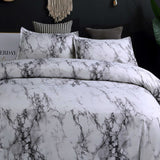 3Pcs Marble Duvet Quilt Cover Set Queen King Size Bedding Set With Pillowcases