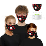 CUH Cloth Face Masks With Valve,Printing Masks,Adult Kids Mouth Covering,Woman Man Masks,Strethable Mouth-muffle,Washable Reusable Mask