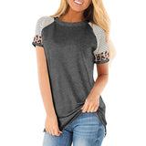 Women Striped Printed Casual Tops Short Sleeve Casual T-Shirt Blouse Pullover Tunic Tee